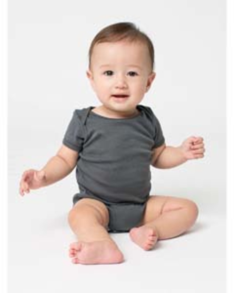 american apparel 4001w infant baby rib short-sleeve one-piece Front Fullsize