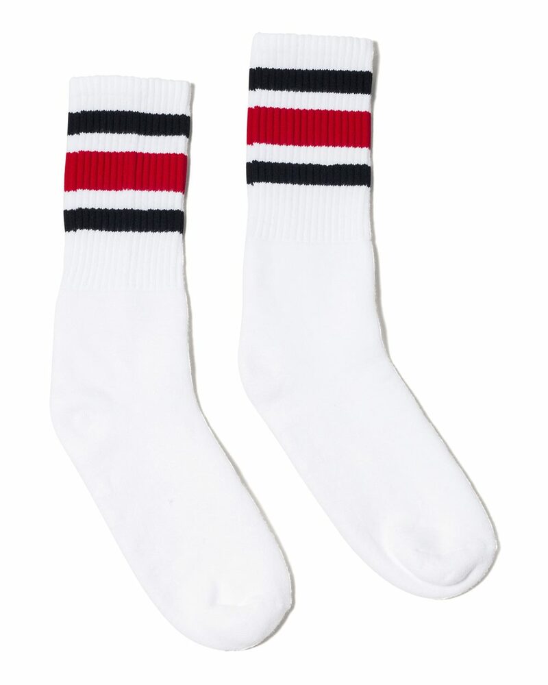 socco sc100 usa-made striped crew socks Front Fullsize