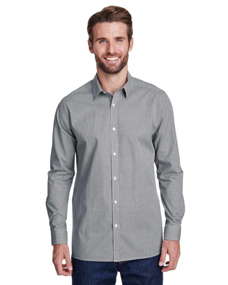 artisan collection by reprime rp220 men's microcheck gingham long-sleeve cotton shirt Front Fullsize