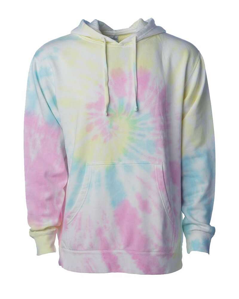 independent trading co. prm4500td unisex midweight tie-dyed hooded sweatshirt Front Fullsize