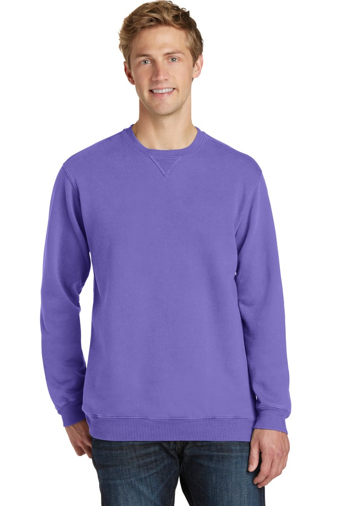 port & company pc098 beach wash ® garment-dyed crewneck sweatshirt Front Fullsize