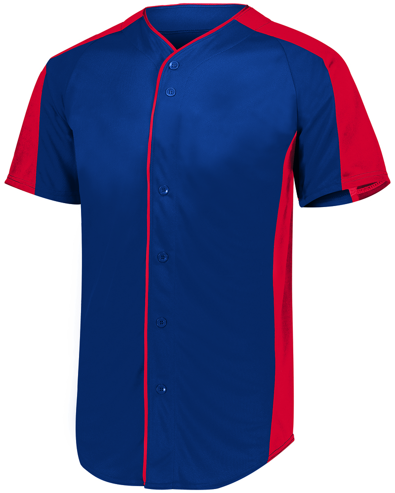 augusta sportswear 1655 adult full-button baseball jersey Front Fullsize