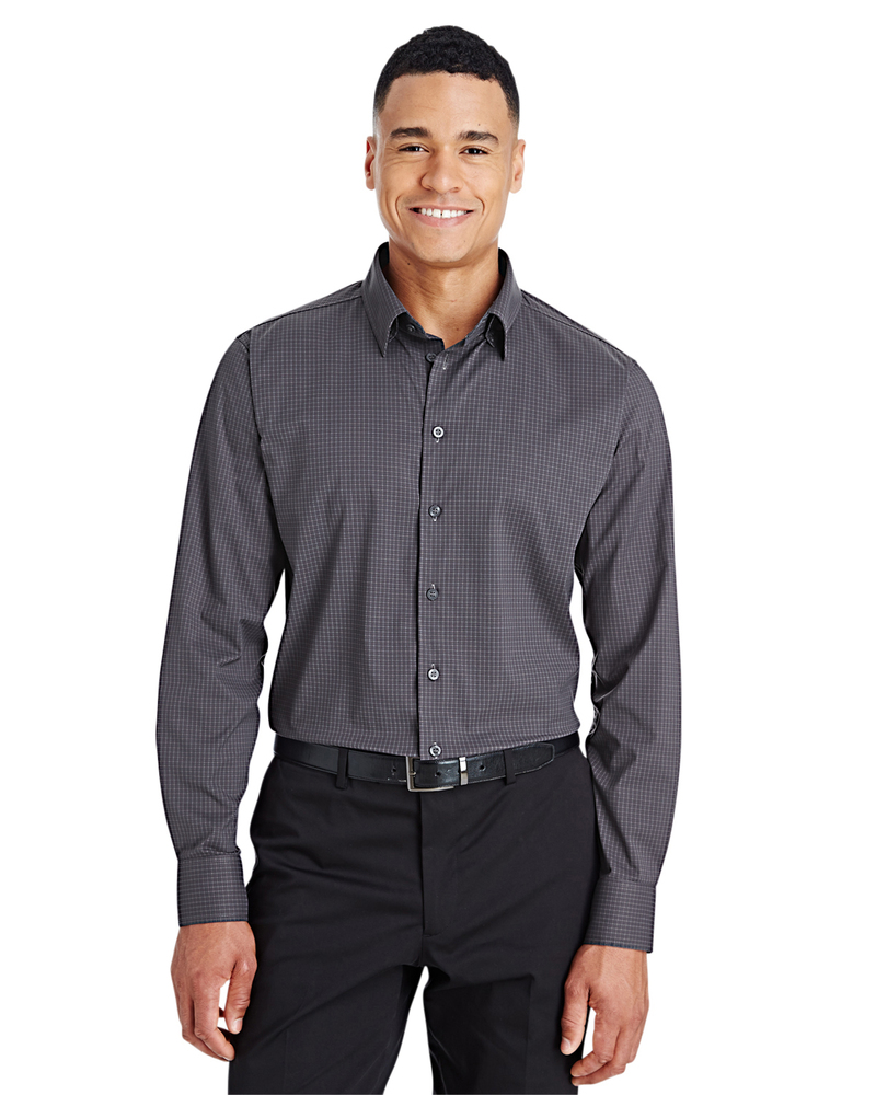devon & jones dg535 crownlux performance™ men's tonal mini check shirt Front Fullsize