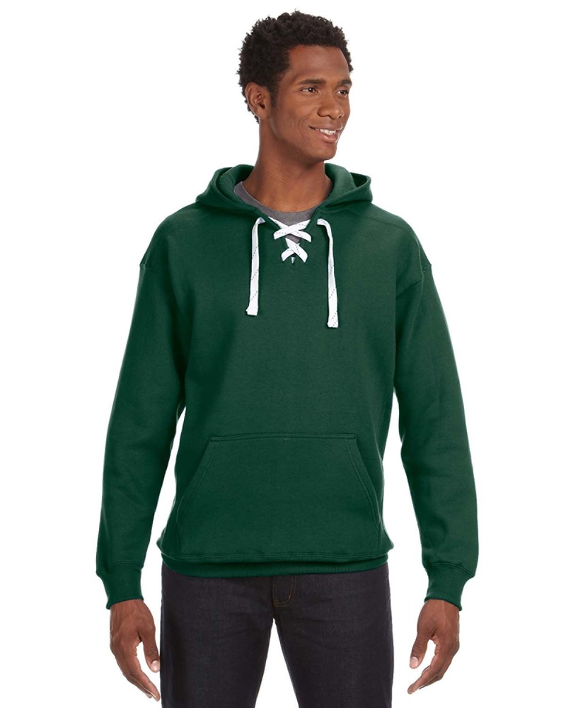J America JA8830 Adult Sport Lace Hooded Sweatshirt Front Fullsize"