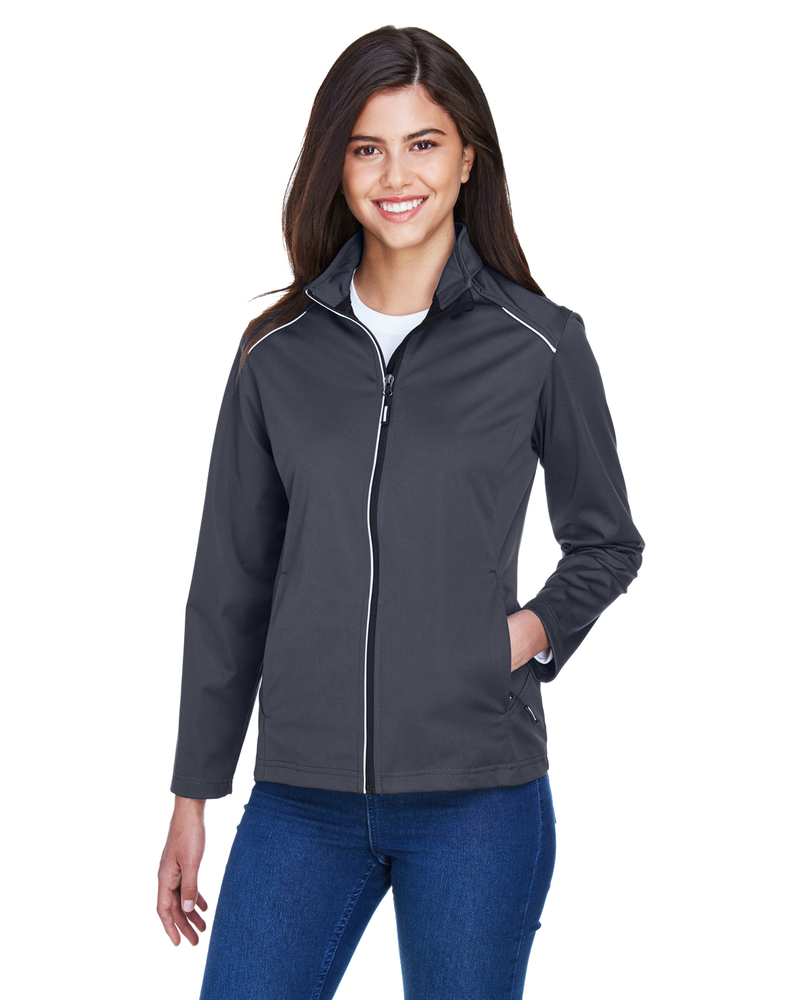 core365 ce708w ladies' techno lite three-layer knit tech-shell Front Fullsize