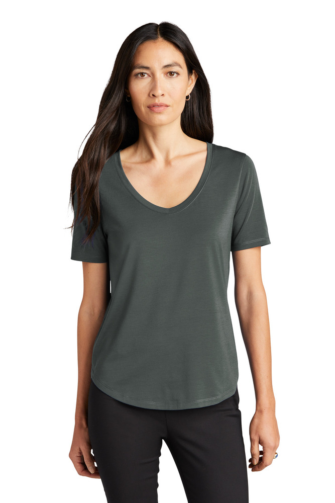 mercer+mettle mm1017 women's stretch jersey relaxed scoop Front Fullsize