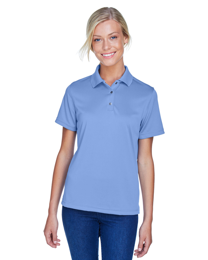 harriton m345w ladies' advantage snag protection plus il snap placket polo Front Fullsize