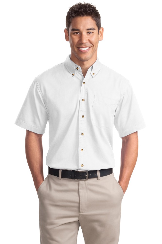 port authority s500t short sleeve twill shirt Front Fullsize
