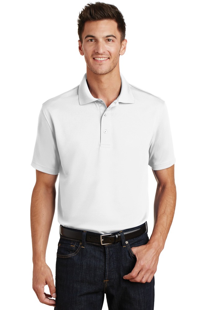 port authority k497 poly-charcoal blend pique polo Front Fullsize