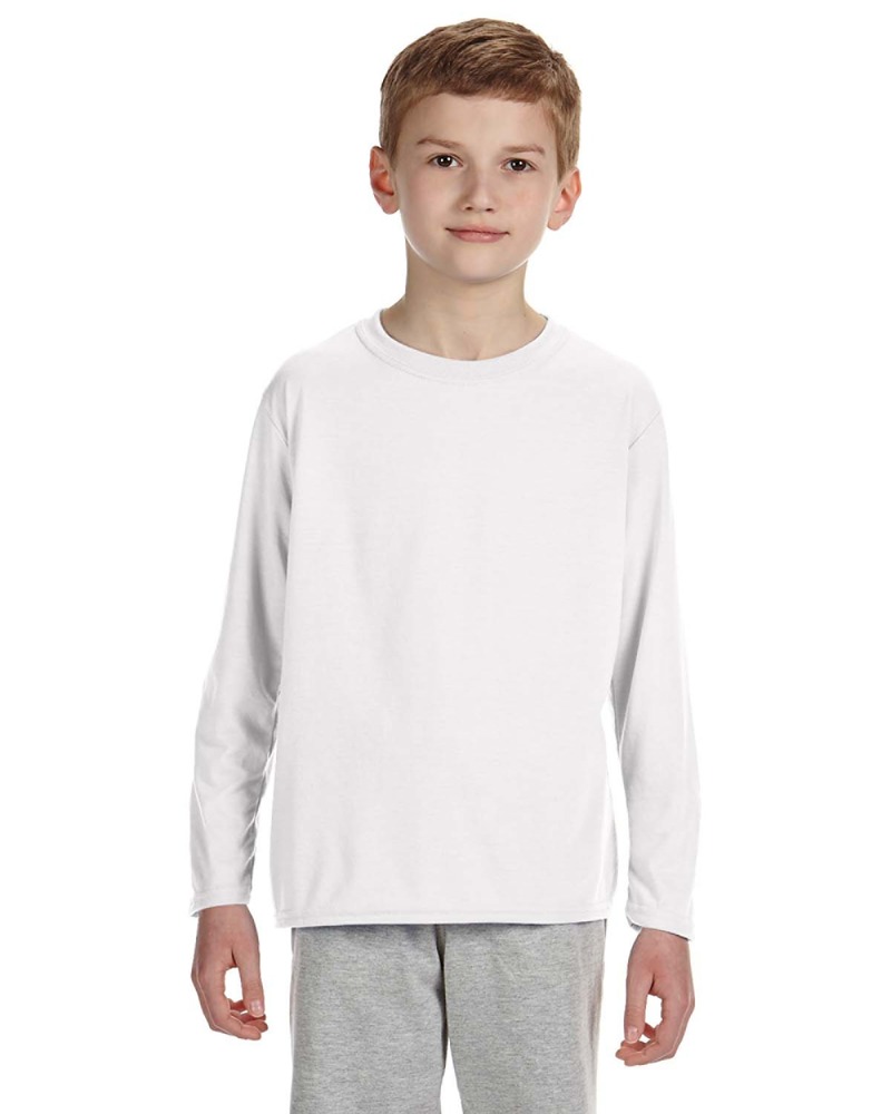 Gildan G424B Youth Performance ® Long Sleeve T-Shirt Front Fullsize"