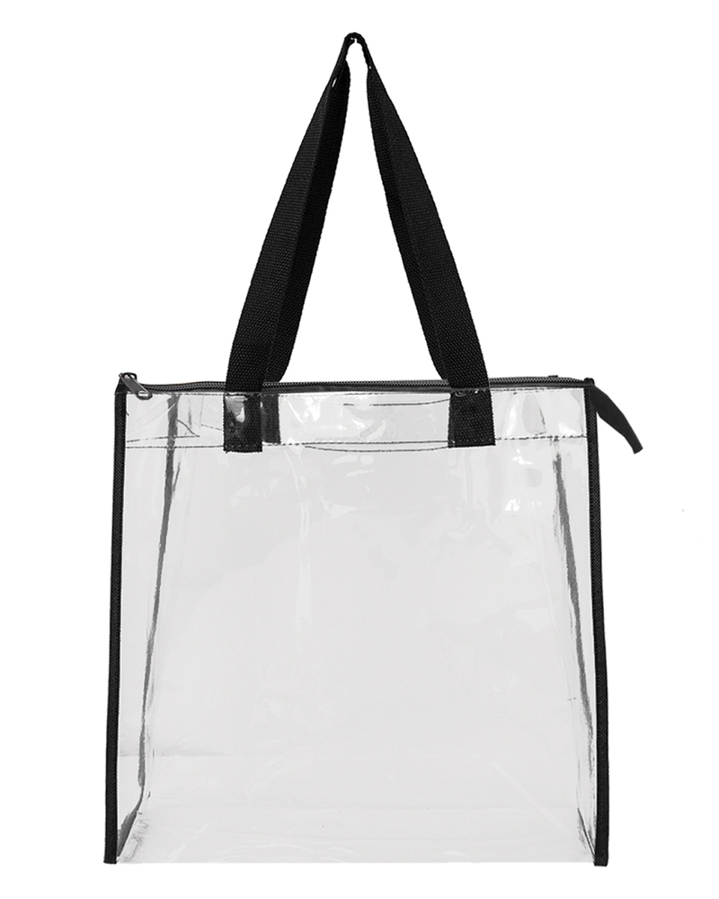 liberty bags oad5006 oad clear tote w/ gusseted and zippered top Front Fullsize