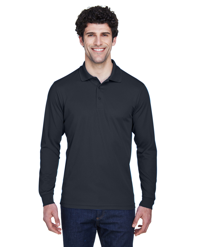 core365 88192t men's tall pinnacle performance long-sleeve piqué polo Front Fullsize