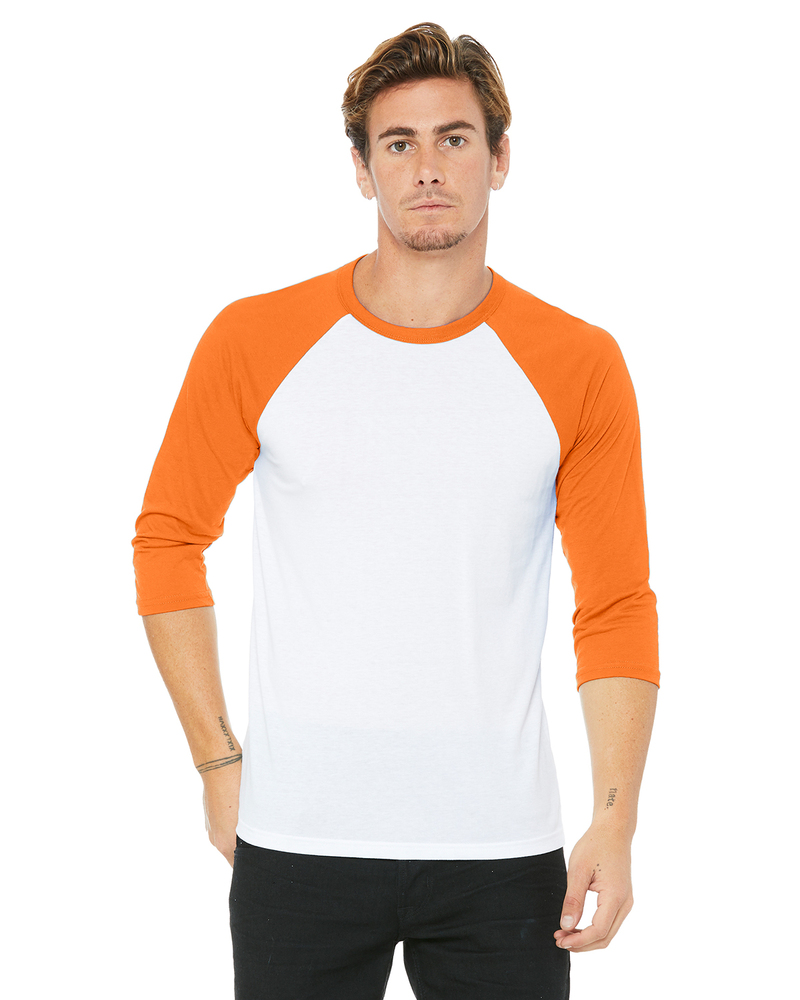 Bella + Canvas 3200 Unisex 3/4-Sleeve Baseball T-Shirt Front Fullsize"