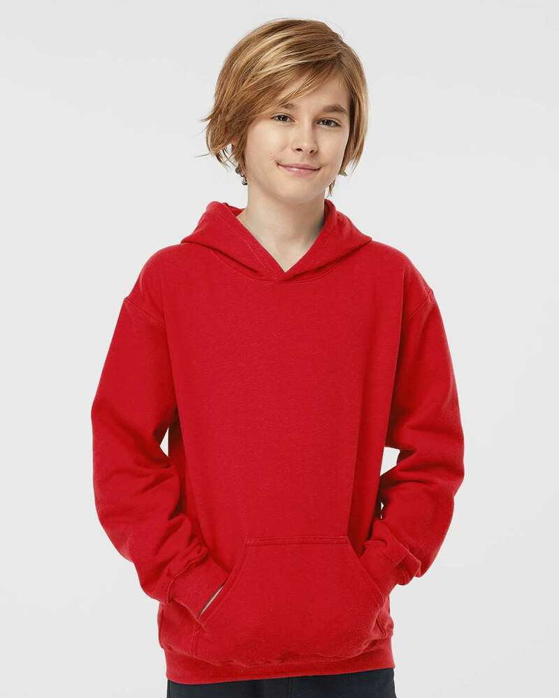 Tultex 320Y Youth Hooded Sweatshirt Front Fullsize"