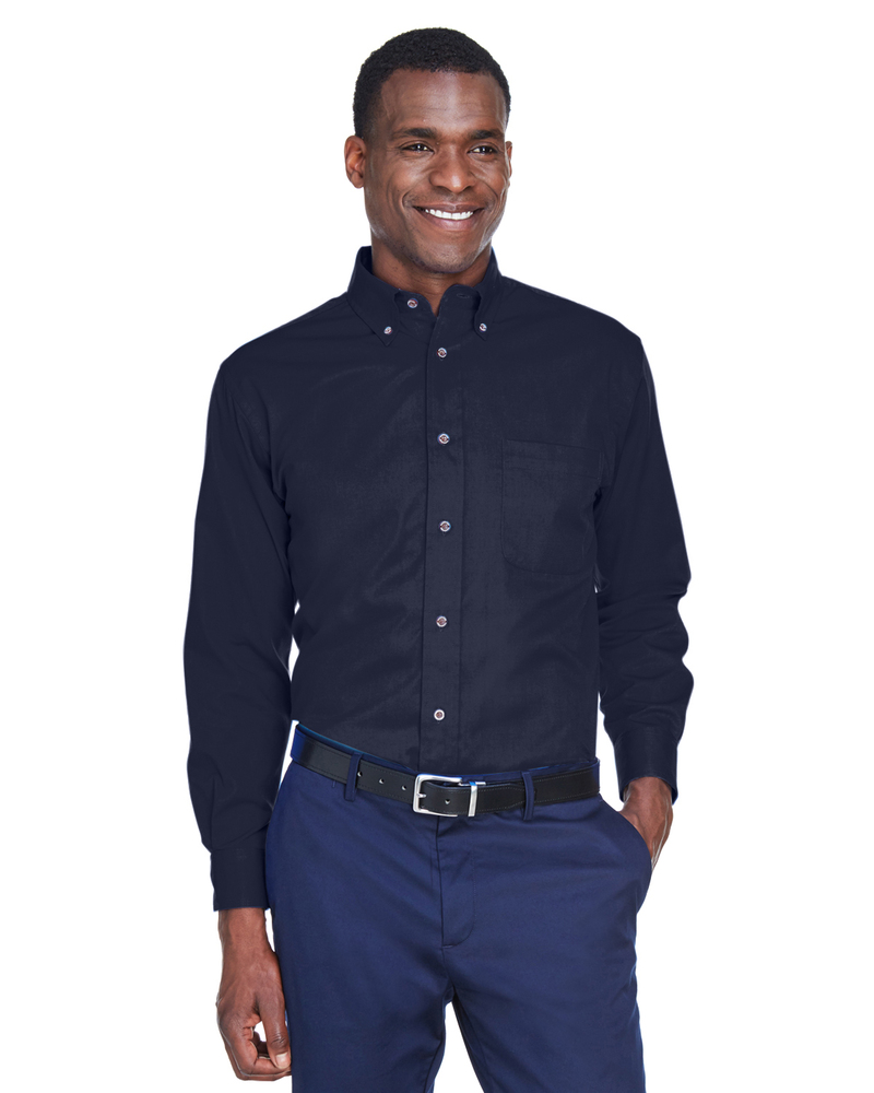 Harriton M500 Men's Easy Blend™ Long-Sleeve Twill Shirt with Stain-Release Front Fullsize"