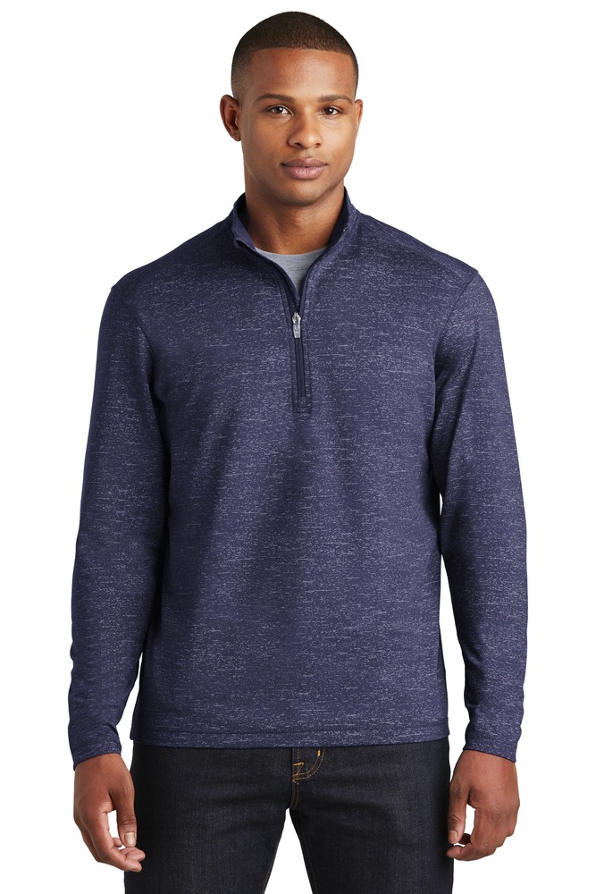 Sport-Tek ST855 Sport-Wick ® Stretch Reflective Heather 1/2-Zip Pullover Front Fullsize"