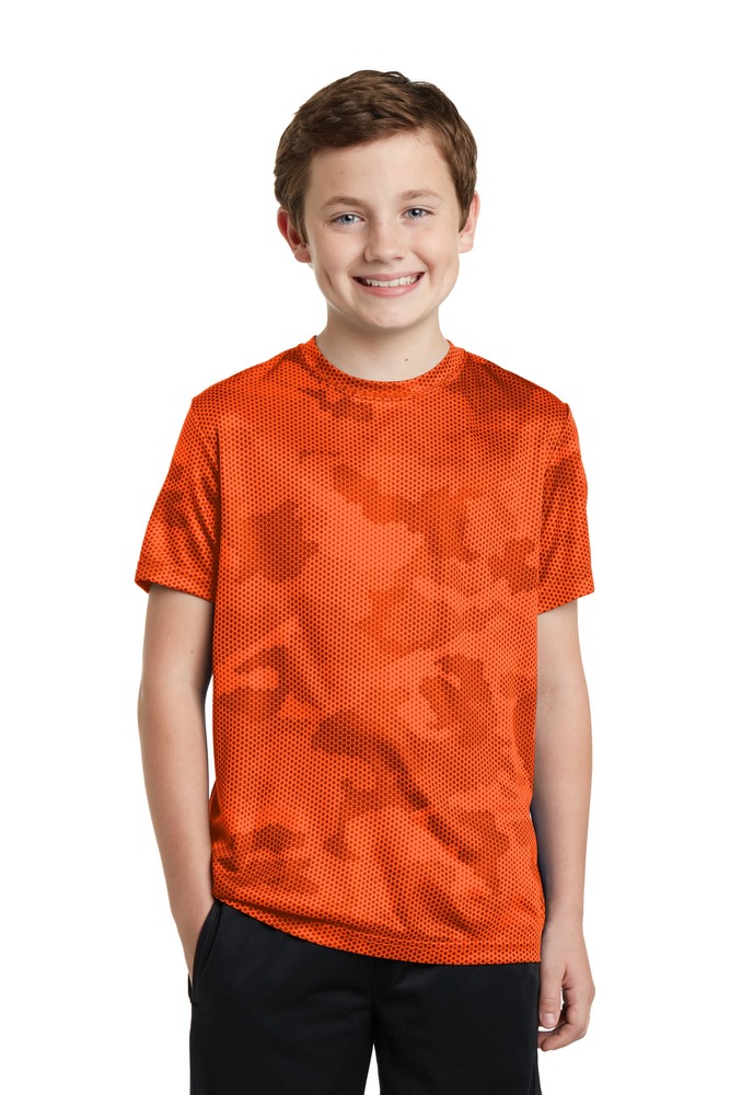 Sport-Tek YST370 Youth CamoHex Tee Front Fullsize"