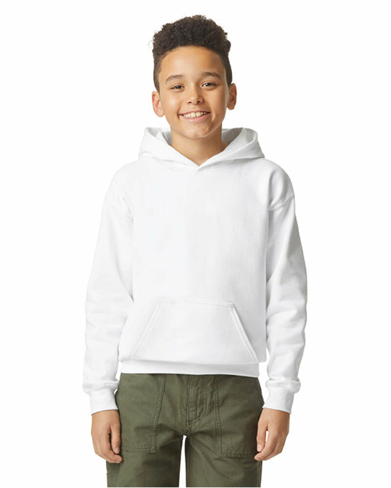 gildan sf500b youth softstyle midweight fleece hooded sweatshirt Front Fullsize