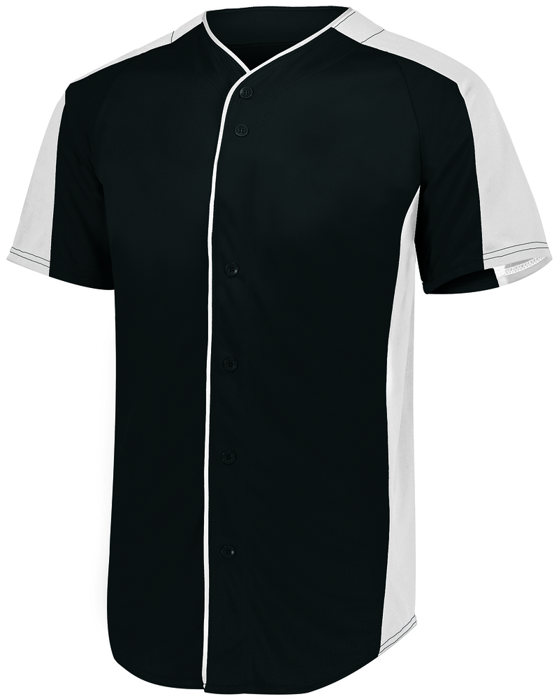 augusta sportswear 1655 adult full-button baseball jersey Front Fullsize