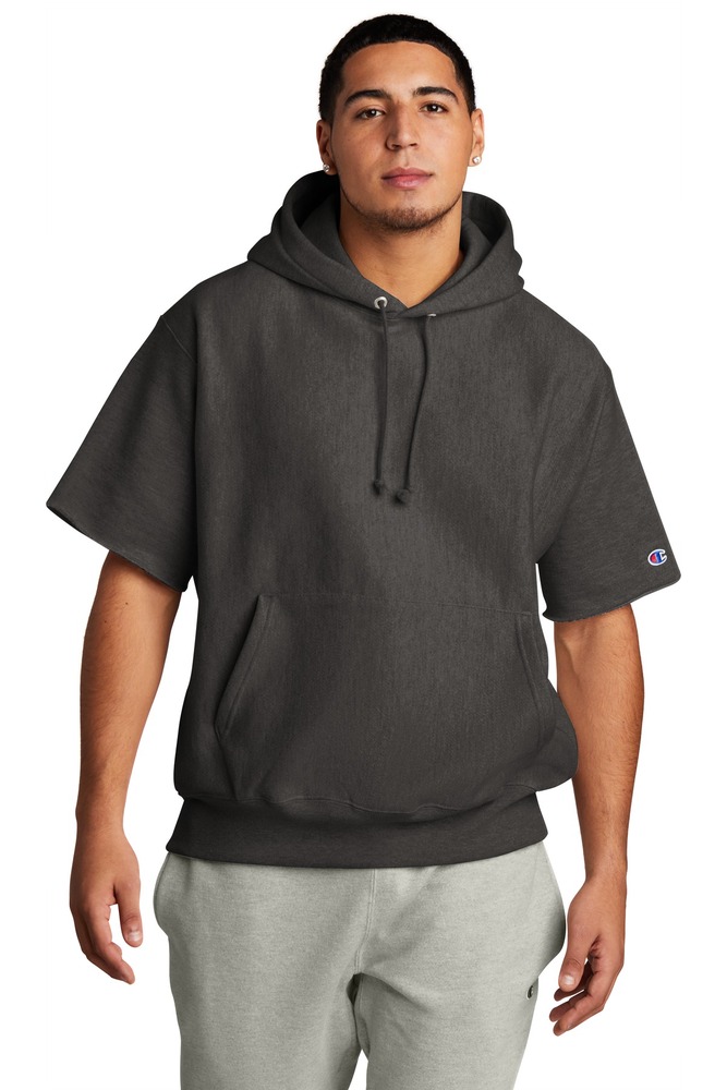 Champion S101SS Reverse Weave ® Short Sleeve Hooded Sweatshirt Front Fullsize"