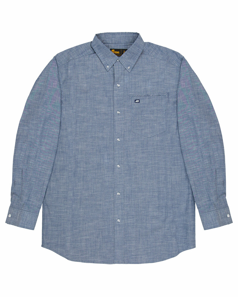 berne sh28 men's foreman flex180 chambray button-down woven shirt Front Fullsize