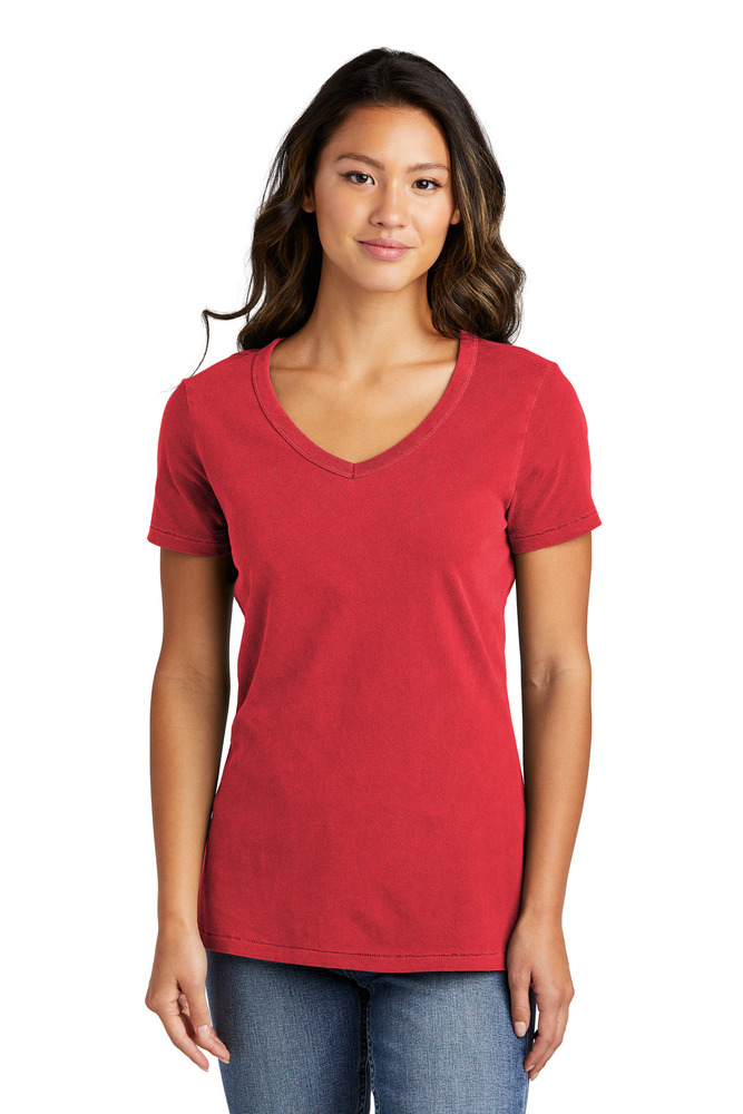 Port & Company LPC099V Ladies Beach Wash ® Garment-Dyed V-Neck Tee Front Fullsize"