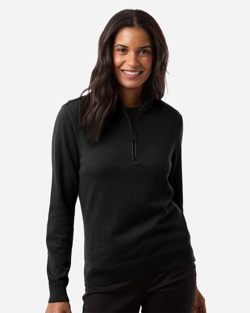 Devon & Jones DG446W Women's New Classic Quarter-Zip Sweater Front Fullsize"