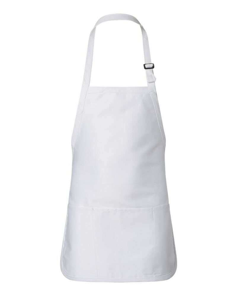 q-tees q4250 full-length apron with pouch pocket Front Fullsize