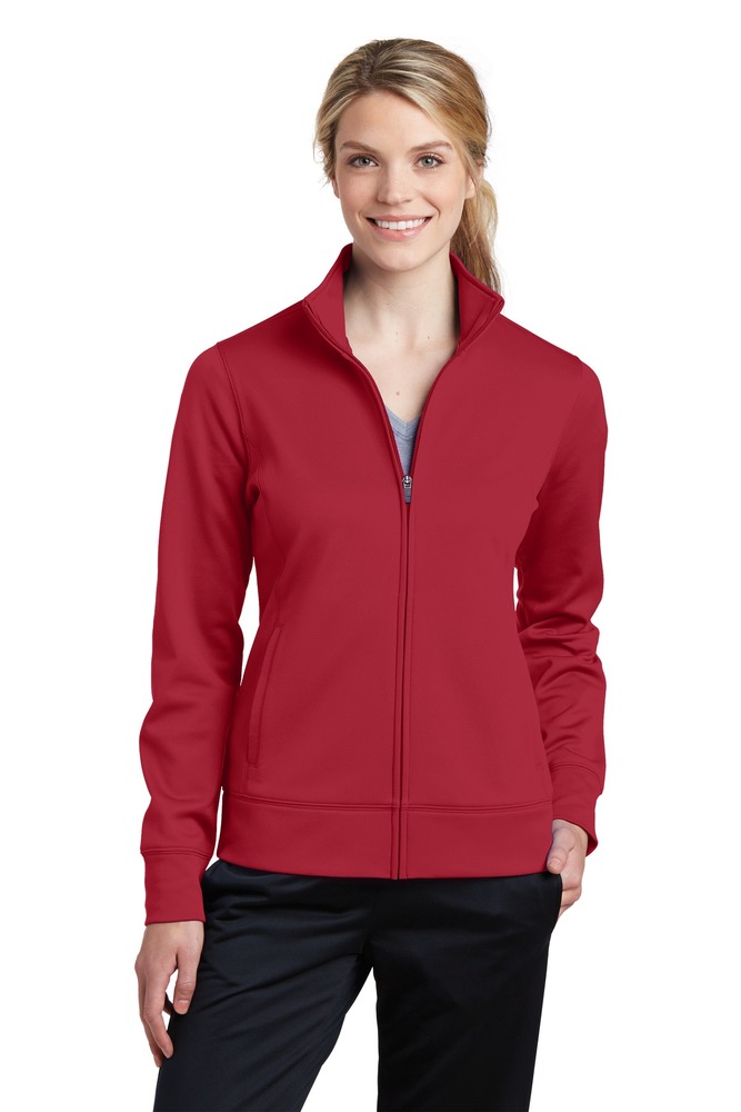 Sport-Tek LST241 Ladies Sport-Wick ® Fleece Full-Zip Jacket Front Fullsize"