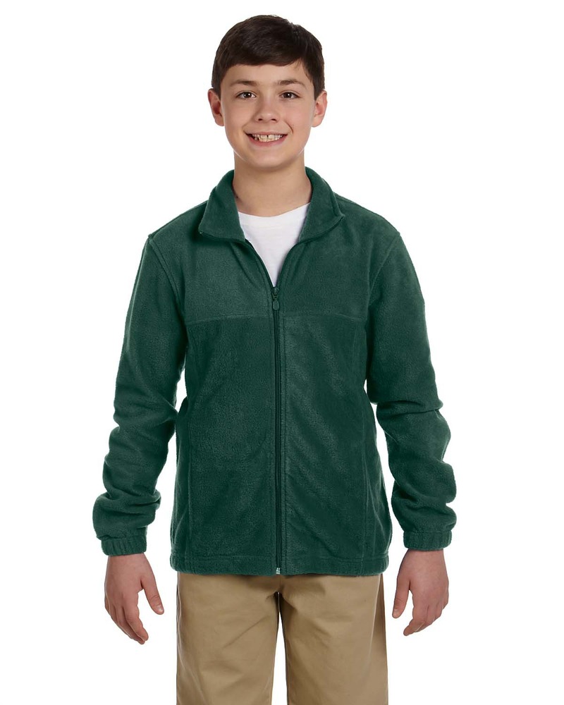 Harriton M990Y Youth 8 oz. Full-Zip Fleece Front Fullsize"