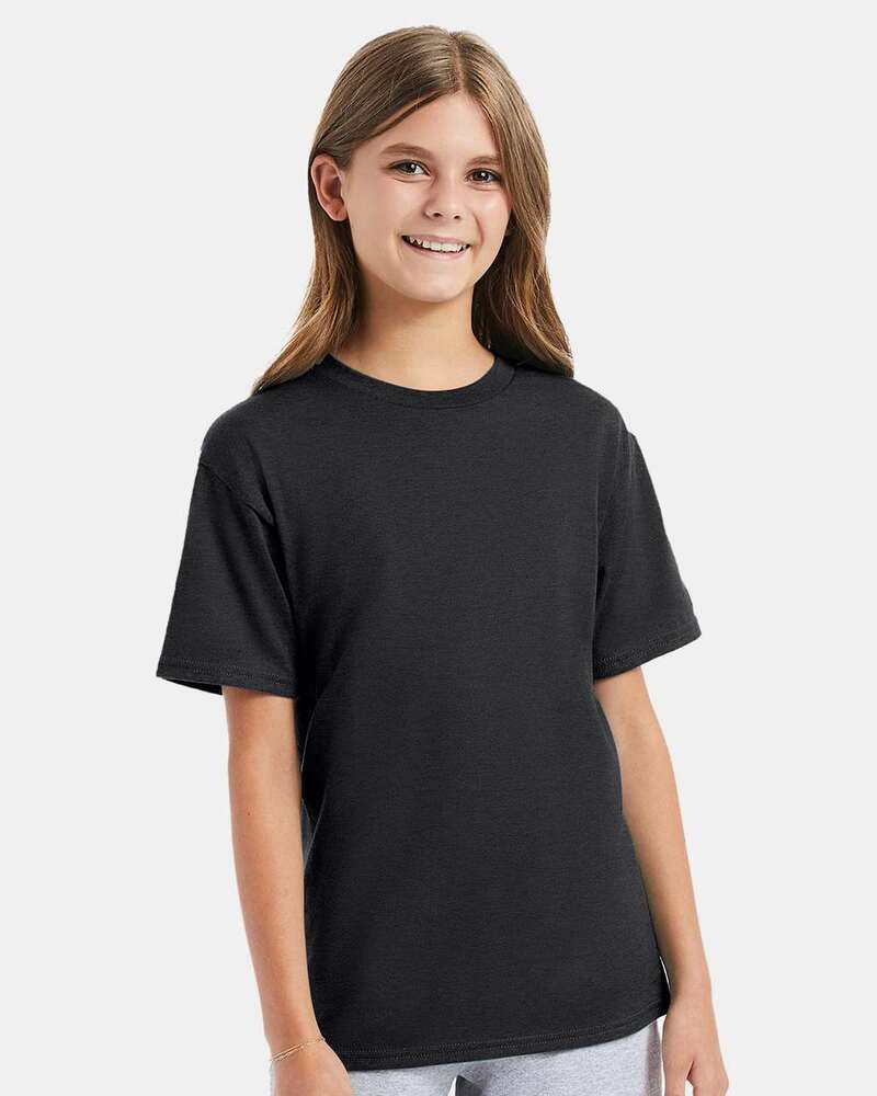 hanes 498y youth perfect-t t-shirt Front Fullsize