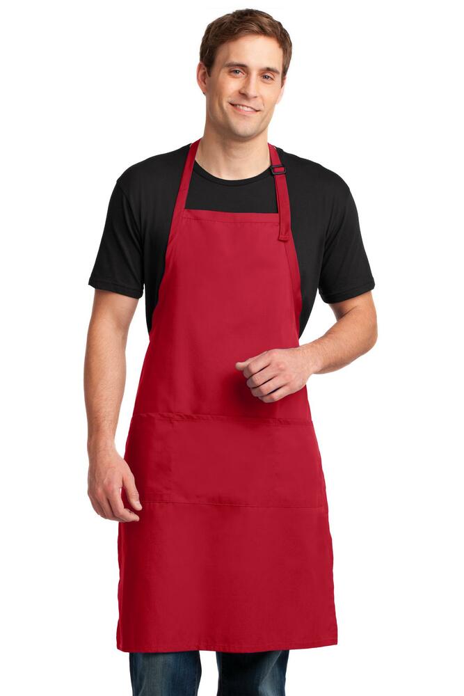 Port Authority A700 Easy Care Extra Long Bib Apron with Stain Release Front Fullsize"