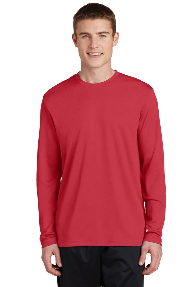 sport-tek st340ls posicharge ® racermesh ® long sleeve tee Front Fullsize