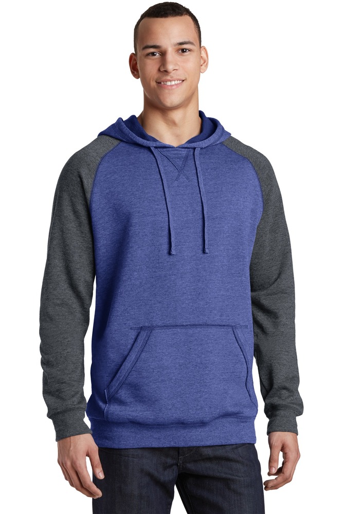 District DT196 Young Mens Lightweight Fleece Raglan Hoodie Front Fullsize"