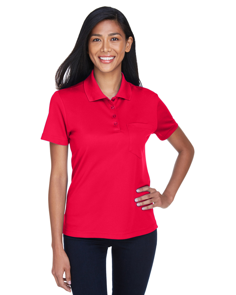 core365 78181p ladies' origin performance piqué polo with pocket Front Fullsize