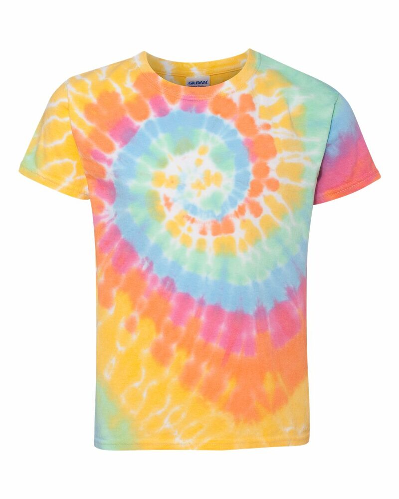 dyenomite 20bms youth rainbow spiral t-shirt Front Fullsize