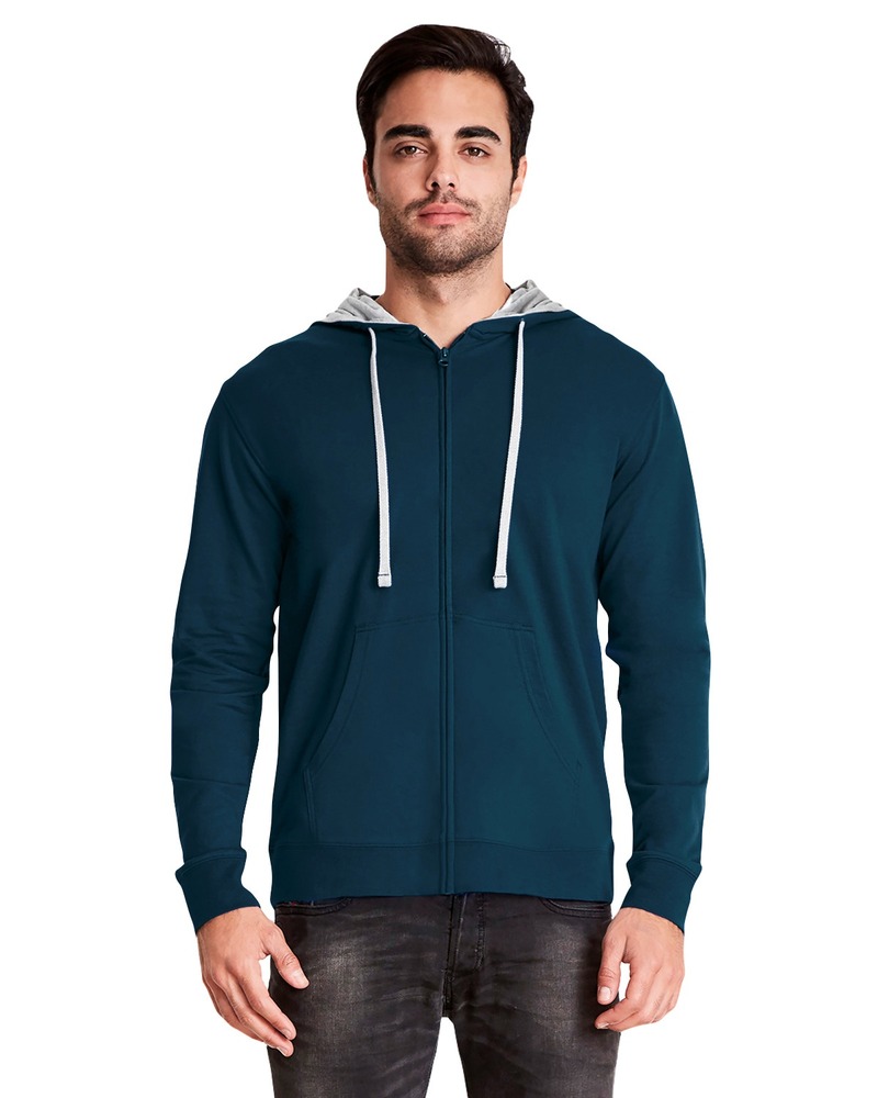 next level 9601 adult french terry full-zip hooded sweatshirt Front Fullsize