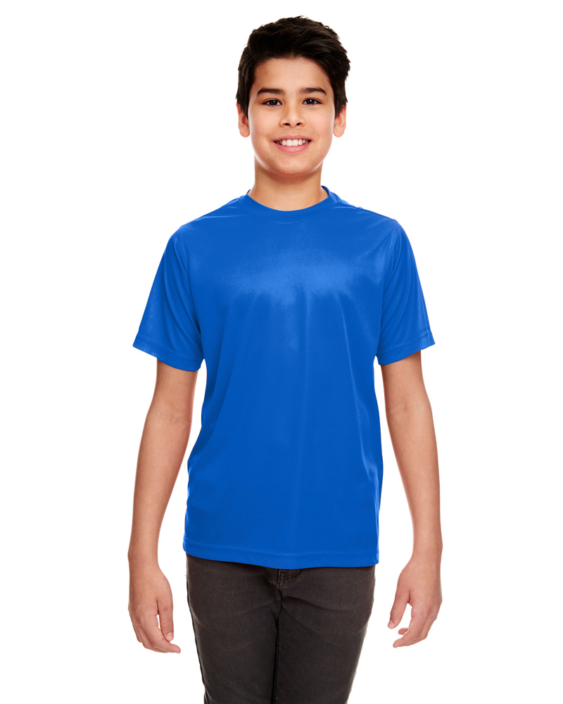 UltraClub 8420Y Youth Cool & Dry Sport Performance Interlock T-Shirt Front Fullsize"