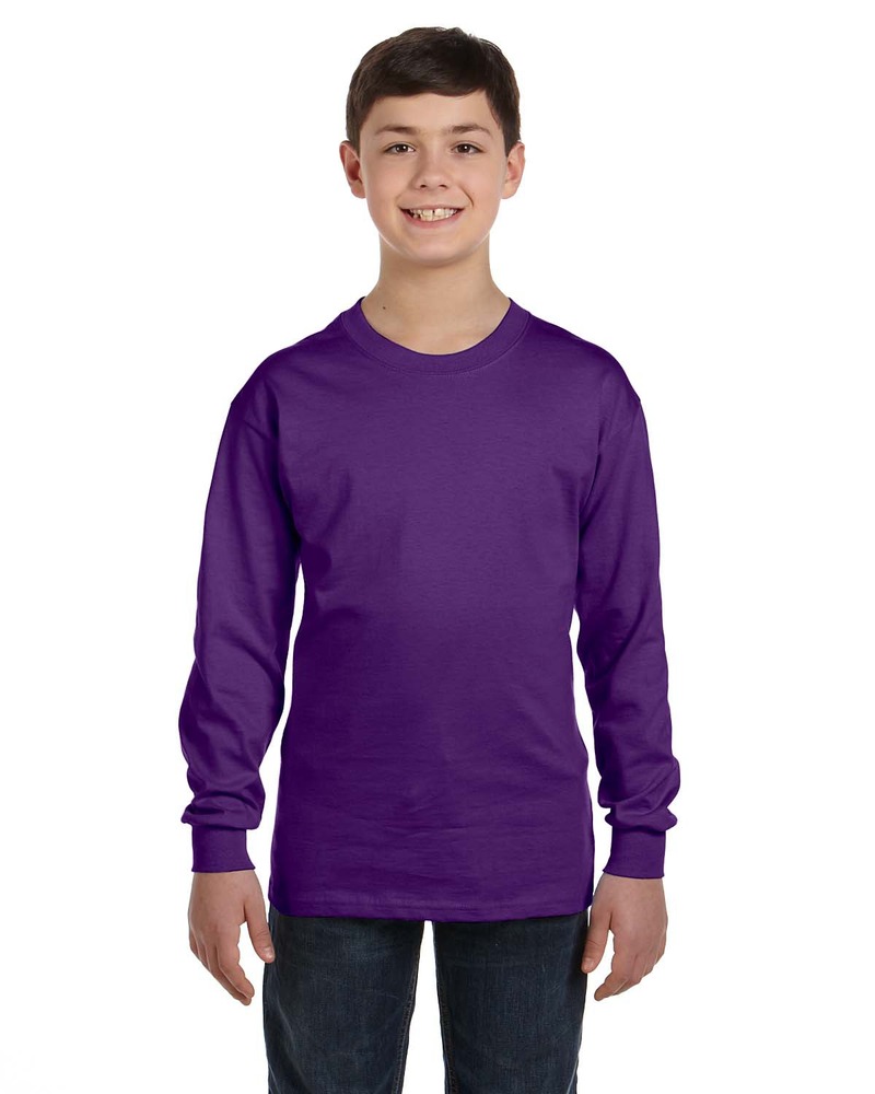 Gildan G540B Youth Heavy Cotton™ Long-Sleeve T-Shirt Front Fullsize"