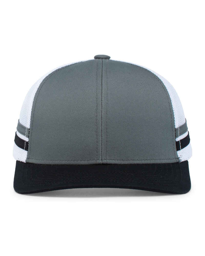 Pacific Headwear P115 Low-Profile Stripe Trucker Cap Front Fullsize"