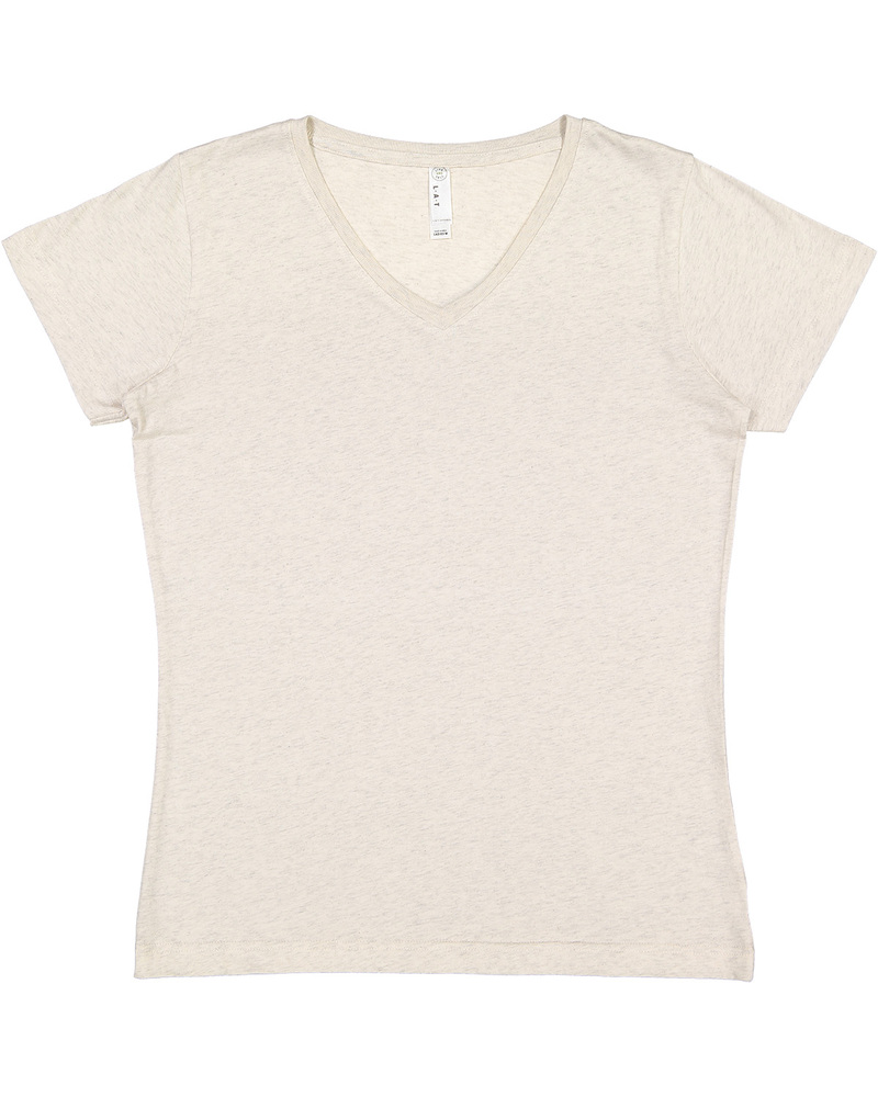 LAT 3507 Ladies' V-Neck Fine Jersey T-Shirt Front Fullsize"