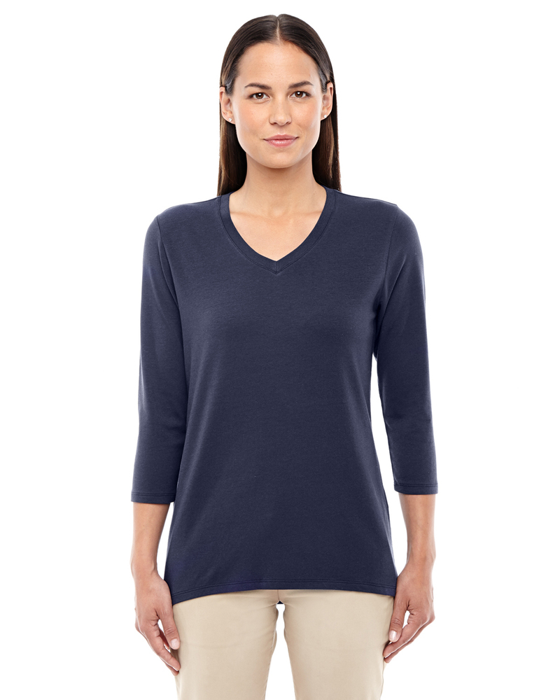 Devon & Jones DP184W Ladies' Perfect Fit™ Bracelet-Length V-Neck Top Front Fullsize"