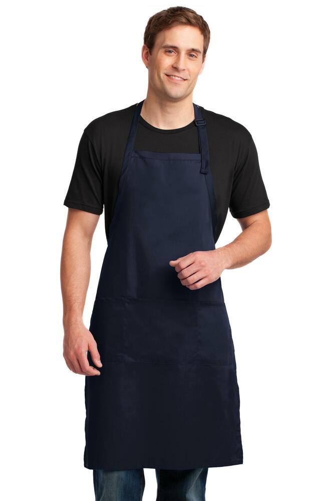 Port Authority A700 Easy Care Extra Long Bib Apron with Stain Release Front Fullsize"