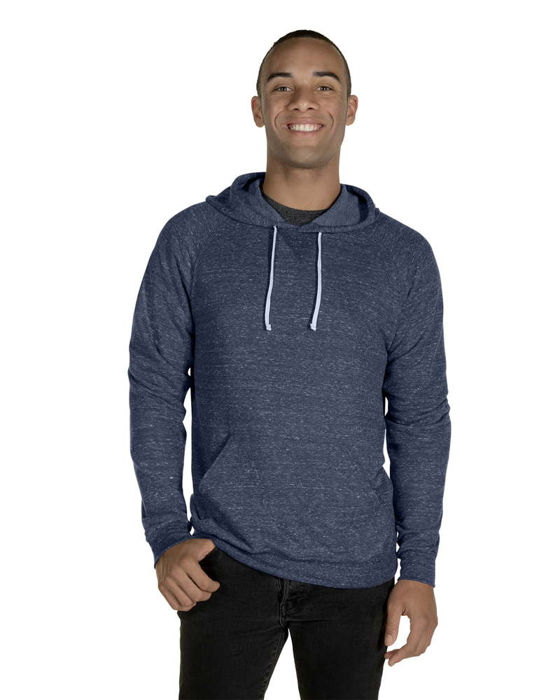 jerzees 90mr adult snow heather raglan hooded sweatshirt Front Fullsize