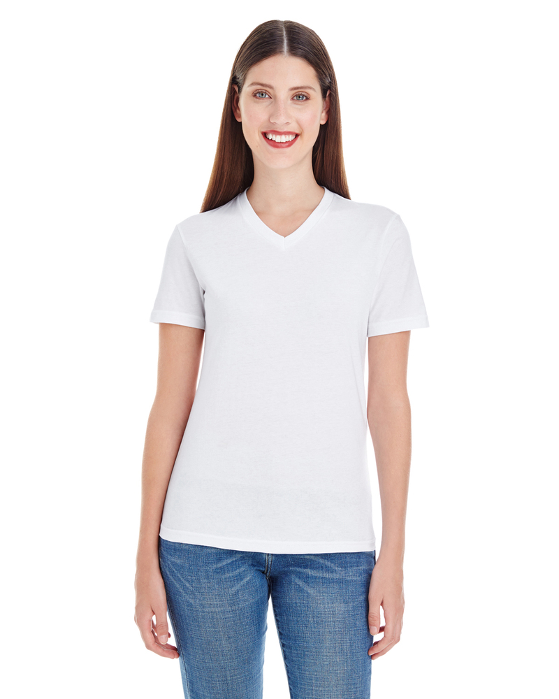 American Apparel 2356W Ladies' Fine Jersey Short-Sleeve V-Neck Front Fullsize"