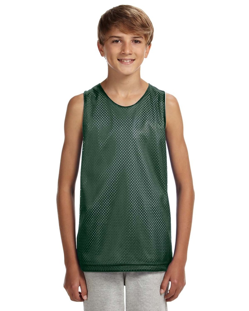 a4 n2206 youth reversible mesh tank Front Fullsize