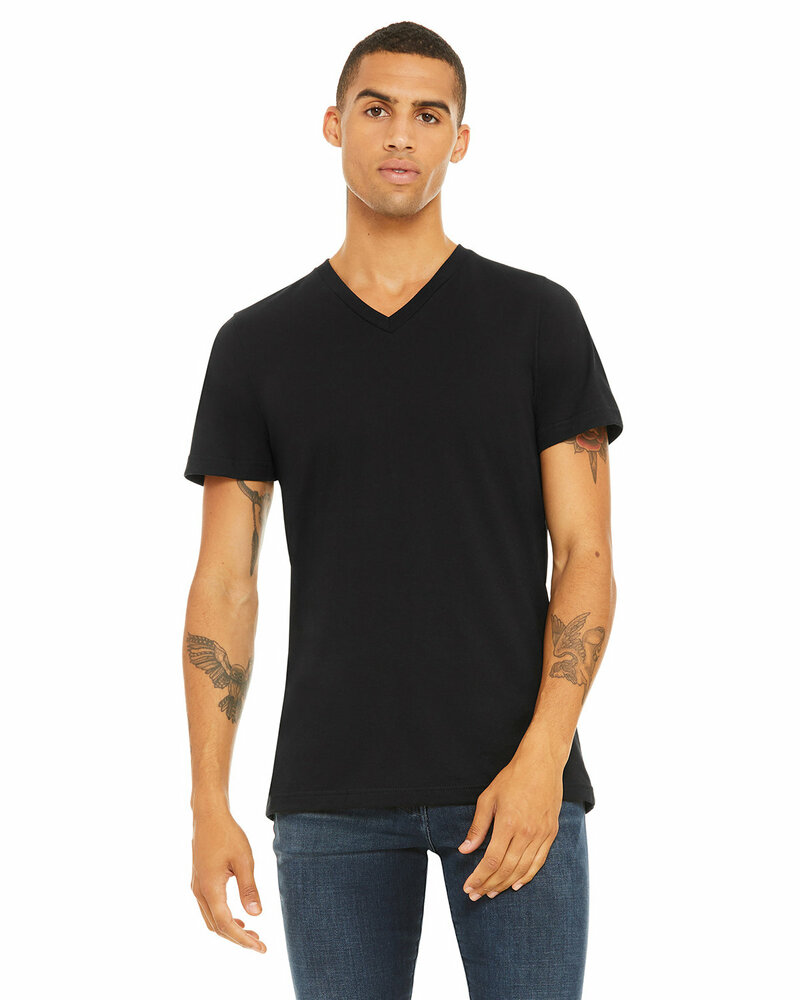 bella + canvas 3005 unisex jersey short sleeve v-neck t-shirt Front Fullsize