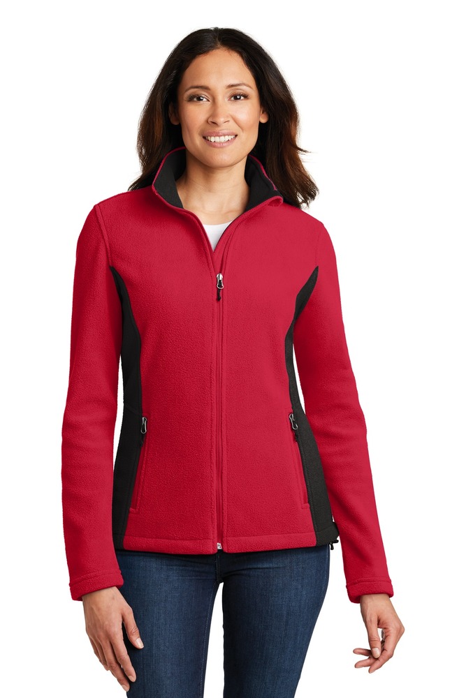 Port Authority L216 Ladies Colorblock Value Fleece Jacket Front Fullsize"
