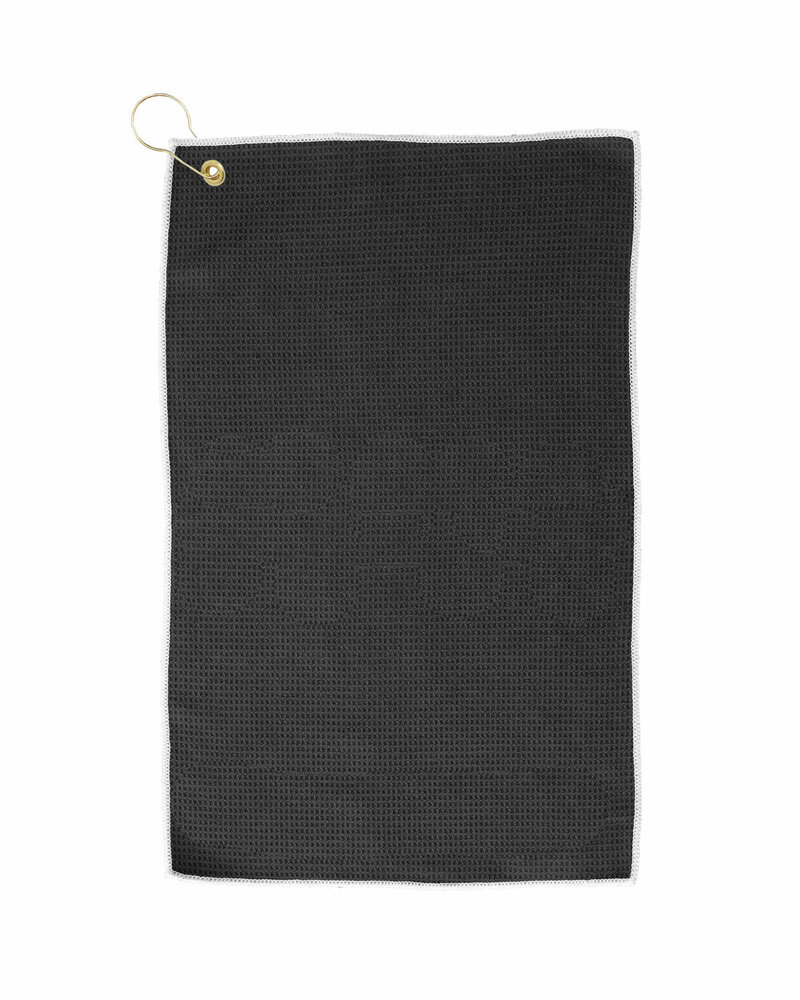 pro towels mw26cg microfiber waffle golf towel with brass grommet & hook Front Fullsize