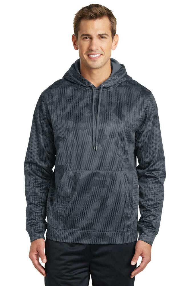 sport-tek st240 sport-wick ® camohex fleece hooded pullover Front Fullsize